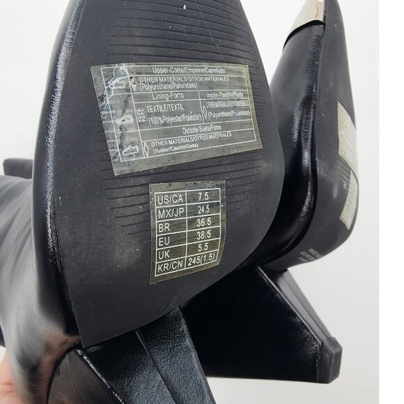 Forever 21 Forever My Moment Heeled Boots Cap Toe Black Boots Size 7.5 - Picture 10 of 12